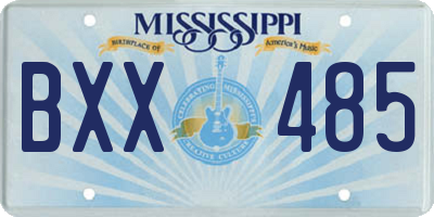 MS license plate BXX485