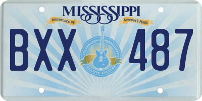 MS license plate BXX487