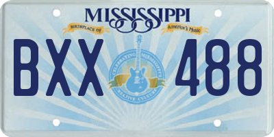 MS license plate BXX488