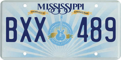 MS license plate BXX489