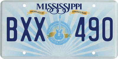 MS license plate BXX490