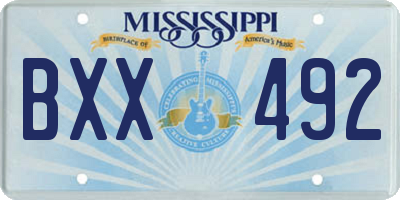 MS license plate BXX492