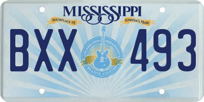 MS license plate BXX493