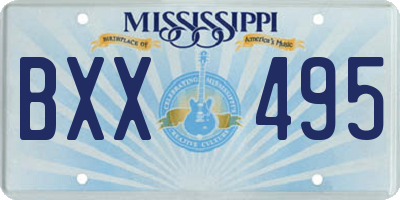 MS license plate BXX495