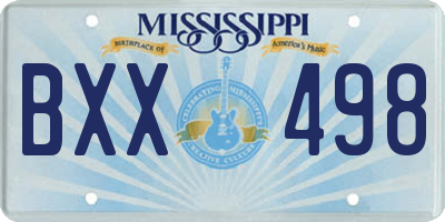 MS license plate BXX498