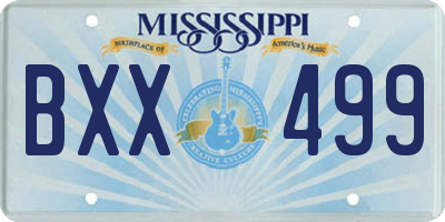 MS license plate BXX499