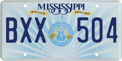 MS license plate BXX504