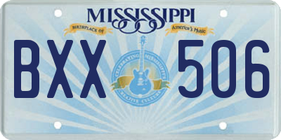 MS license plate BXX506