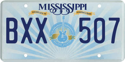 MS license plate BXX507