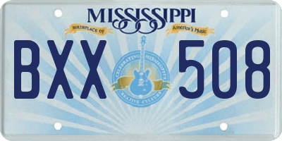 MS license plate BXX508