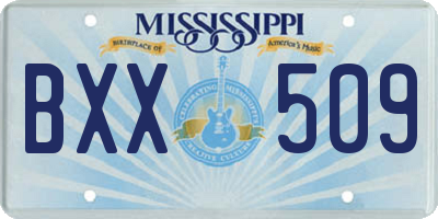 MS license plate BXX509