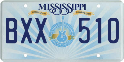MS license plate BXX510