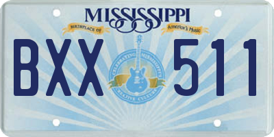 MS license plate BXX511