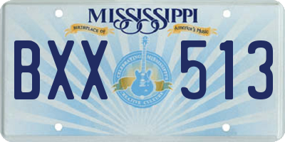 MS license plate BXX513