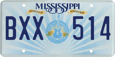 MS license plate BXX514
