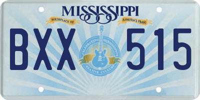 MS license plate BXX515
