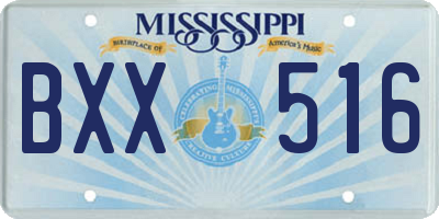 MS license plate BXX516