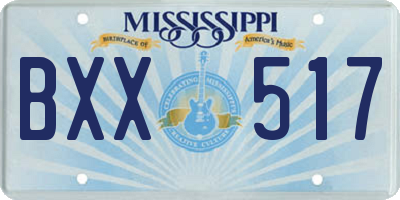 MS license plate BXX517