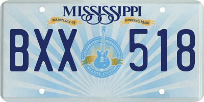MS license plate BXX518