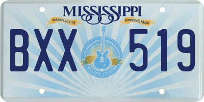 MS license plate BXX519