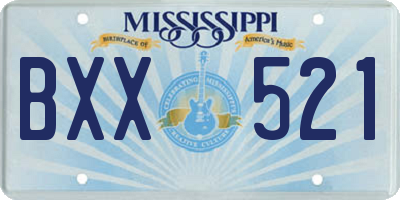 MS license plate BXX521