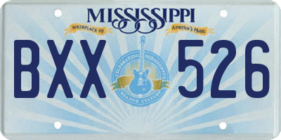 MS license plate BXX526