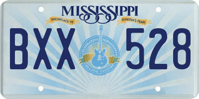 MS license plate BXX528