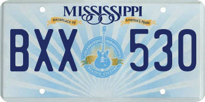 MS license plate BXX530