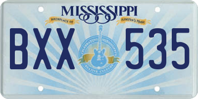MS license plate BXX535