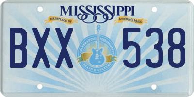 MS license plate BXX538