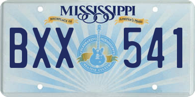 MS license plate BXX541