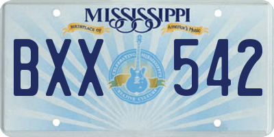 MS license plate BXX542