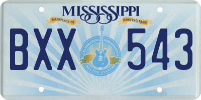 MS license plate BXX543