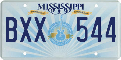MS license plate BXX544