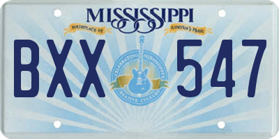 MS license plate BXX547