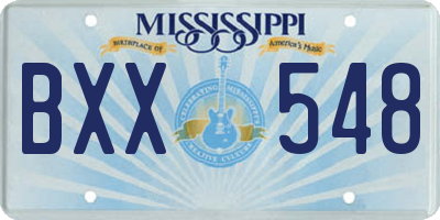 MS license plate BXX548
