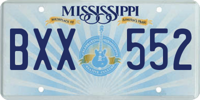 MS license plate BXX552