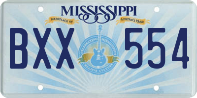 MS license plate BXX554