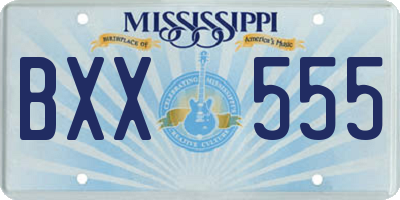 MS license plate BXX555