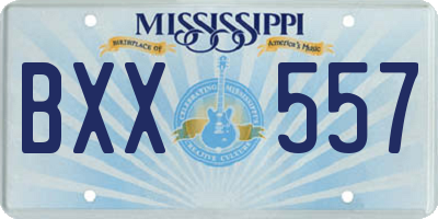 MS license plate BXX557