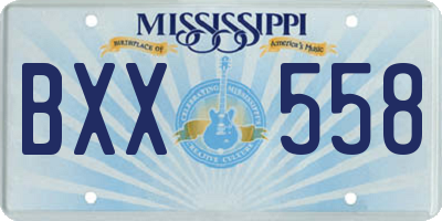 MS license plate BXX558