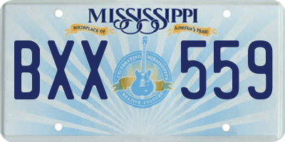 MS license plate BXX559