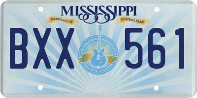MS license plate BXX561