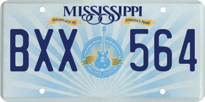 MS license plate BXX564