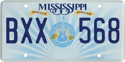 MS license plate BXX568