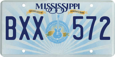 MS license plate BXX572