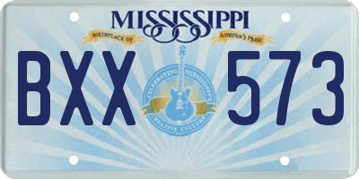 MS license plate BXX573
