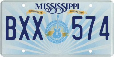 MS license plate BXX574