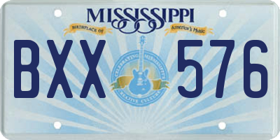 MS license plate BXX576
