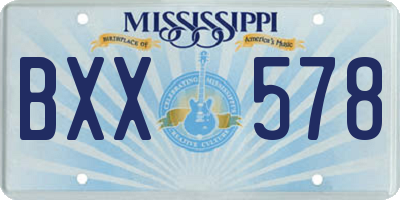 MS license plate BXX578